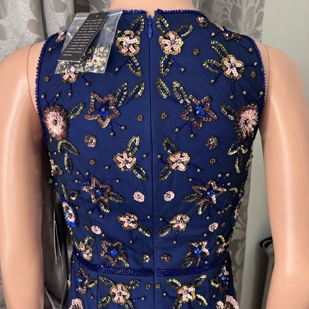 NWT ADRIANNA PAPELL Womens Floral Beaded Short Dress - Picture 11 of 16